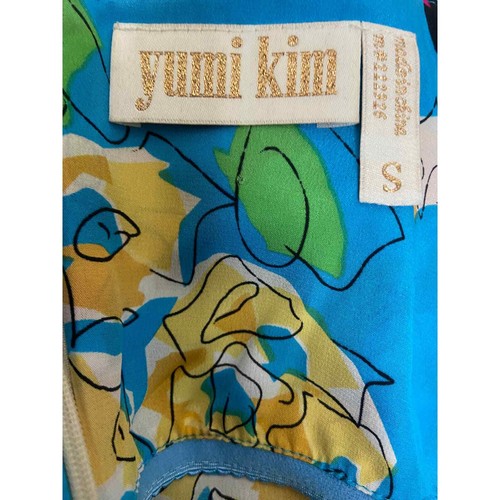 Yumi Kim 100% Silk Asymmetrical Cami Halter Bow Built In Bra Back Zip sz.S - Picture 3 of 20