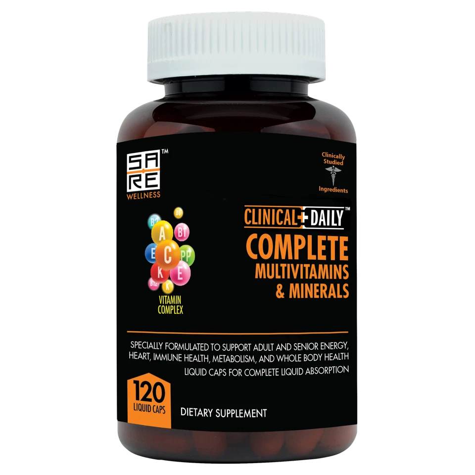 Suplemento multivitamínico completo de alimentos integrais CLINICAL DAILY para mulheres e homens - Imagem 2 de 4