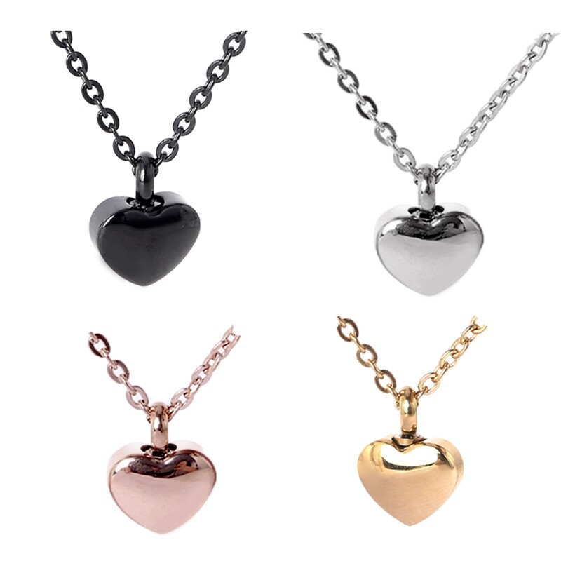Stainless Steel Memorial Jewelry Ash Pendant Heart-shaped Chain Pendant