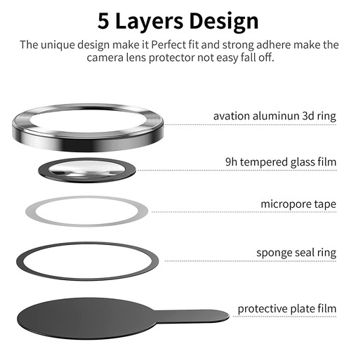 3D For Samsung Galaxy S23 Ultra Tempered Glass Camera Lens Protector Metal Ring - Picture 52 of 84