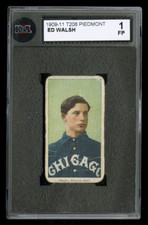 1909 T206 PIEDMONT 150 ED WALSH PERFECTLY CENTERED PORTRAIT CLEAN STRONG KSA 1