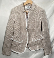 Helene For Denim Wardrobe Amelia Tweed Jacket Cream / Gold Size Uk 10