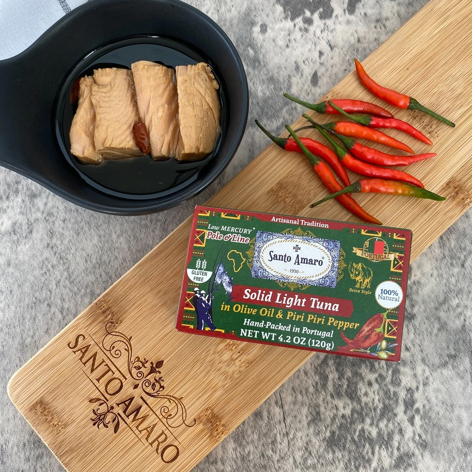 6 件装:Santo Amaro Pole & Line 野生金枪鱼片初榨橄榄油 - 香辣! — 第 3/4 张图片