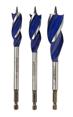 IRWIN SPEEDBOR Boring Drill Bit Set 3 pc Tri-Flute Wood CHN 3041003