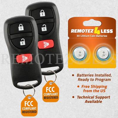 2 For 2004 2005 2006 2007 2008 2009 Nissan Titan Keyless Entry Remote Key Fob