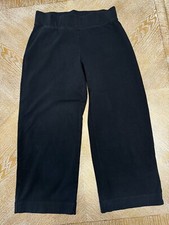 Lands  End Pull On Pants Black Small Elastic Waist 28  Inseam 22.5  Zip Pockets
