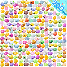 200 Pcs Mochi Squishy Toy, Mini Kawaii Squishies Bulk Sensory Fidget Toys Goo...