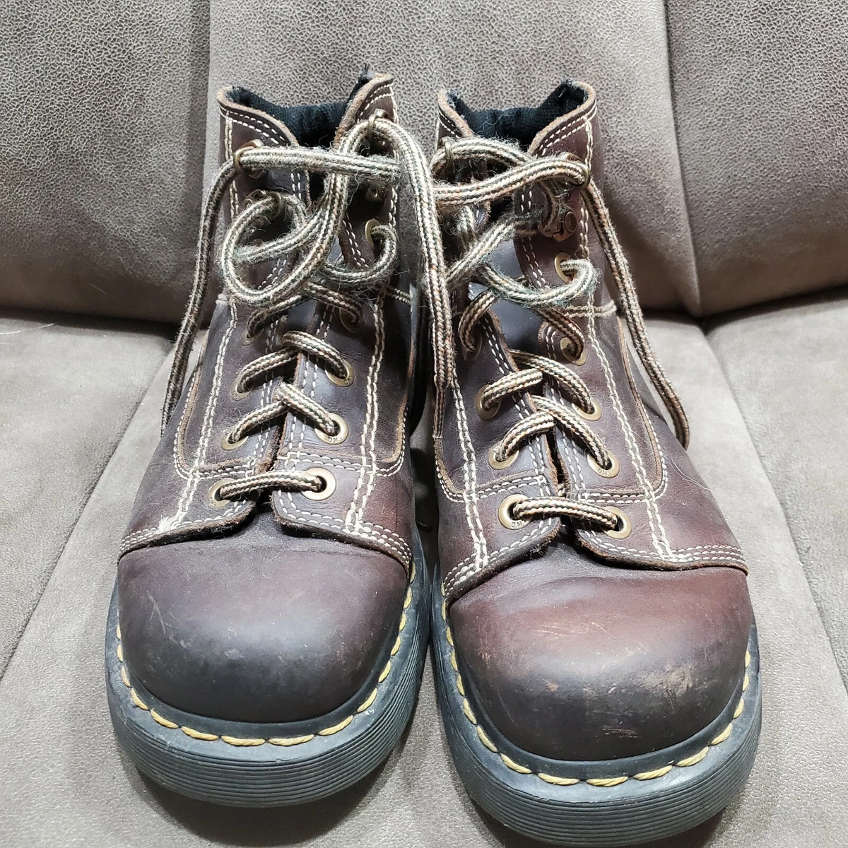 Dr. Martens 8A07 Brown Leather Boots Five Eye Two Hoop Lace Men