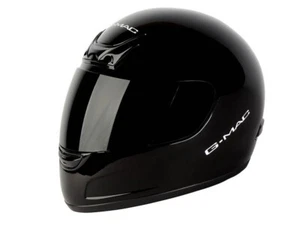 Gmac Maxx Plain Gloss Black Full Face Motorcycle Helmet Size XS