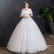 New Bride High-waist Wedding Dress Lady White Corset Bridal Gown Princess Frock