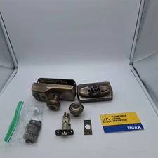 SCHLAGE Camelot Keypad Entry, Flex-Lock, Antique Brass [FE595CAM609GEO] *READ*