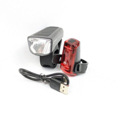Fahrrad Scheinwerfer Set AXA ''DWN50/Signal LED USB 50Lux'' Fahrrad Lampe Velo