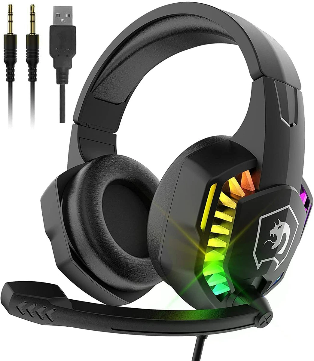 Auriculares para Xbox One, PS4, PC, Nintendo Switch, Mac, auriculares para  juegos con sonido envolvente estéreo, auriculares para juegos sobre la