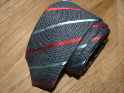 MENS NICHOLAS JOSEPH TIE WOOL SILK MADE IN ITALY BLUE RED STRIPED #0397