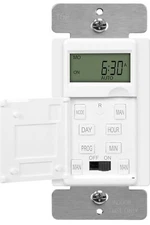 Enerlites 15 Amp 7-Day In-Wall Digital Programmable Timer Switch - White