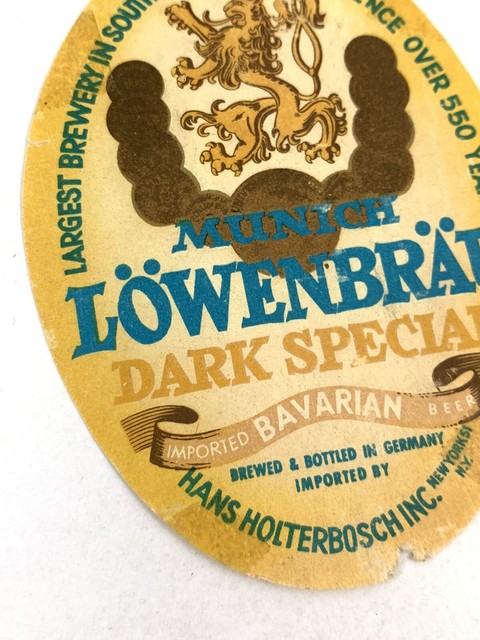 2 Lowenbrau Beer Label Dark Special Import Bavarian Munich Germany ...