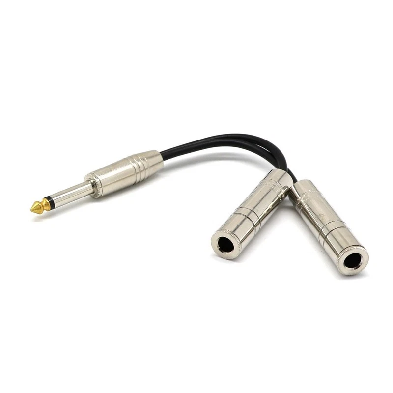 8inch Long 1/4" Jack Male to Dual 1/4" Female Audio Y Splitter Speaker Cable - Image 3 of 4