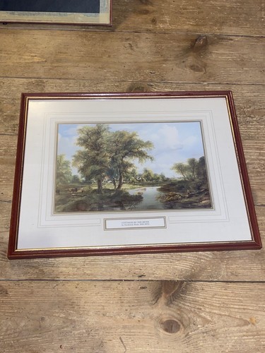 Vintage Cottages By The River Frederick Watts Oil Painting Print In Wooden Frame - Picture 6 of 13
