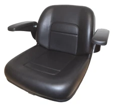 High Back Lawn Mower Seat w/ Armrests Black Kubota, Scag, Toro, Workman