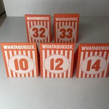 5 Whataburger Table Number Tents - 10, 12, 14, 32, 33