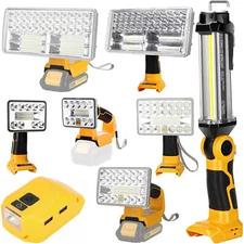 Cordless Light LED Work Light for DeWalt 20V MAX Li-Ion Battery& Battery Adapter