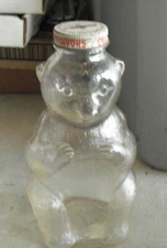 Vintage Snow Crest Beverages Glass Bear Bank 7" Tall