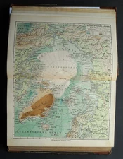 1893.Map of the North Pole.North PolarLander.Greenland.
