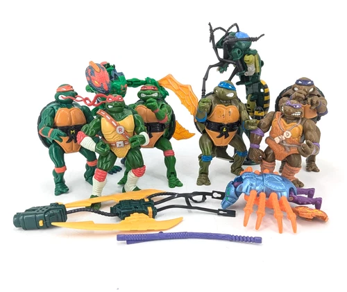 1980s-90s Vintage Teenage Mutant Ninja Turtles Playmates Toys Action Figures Lot
