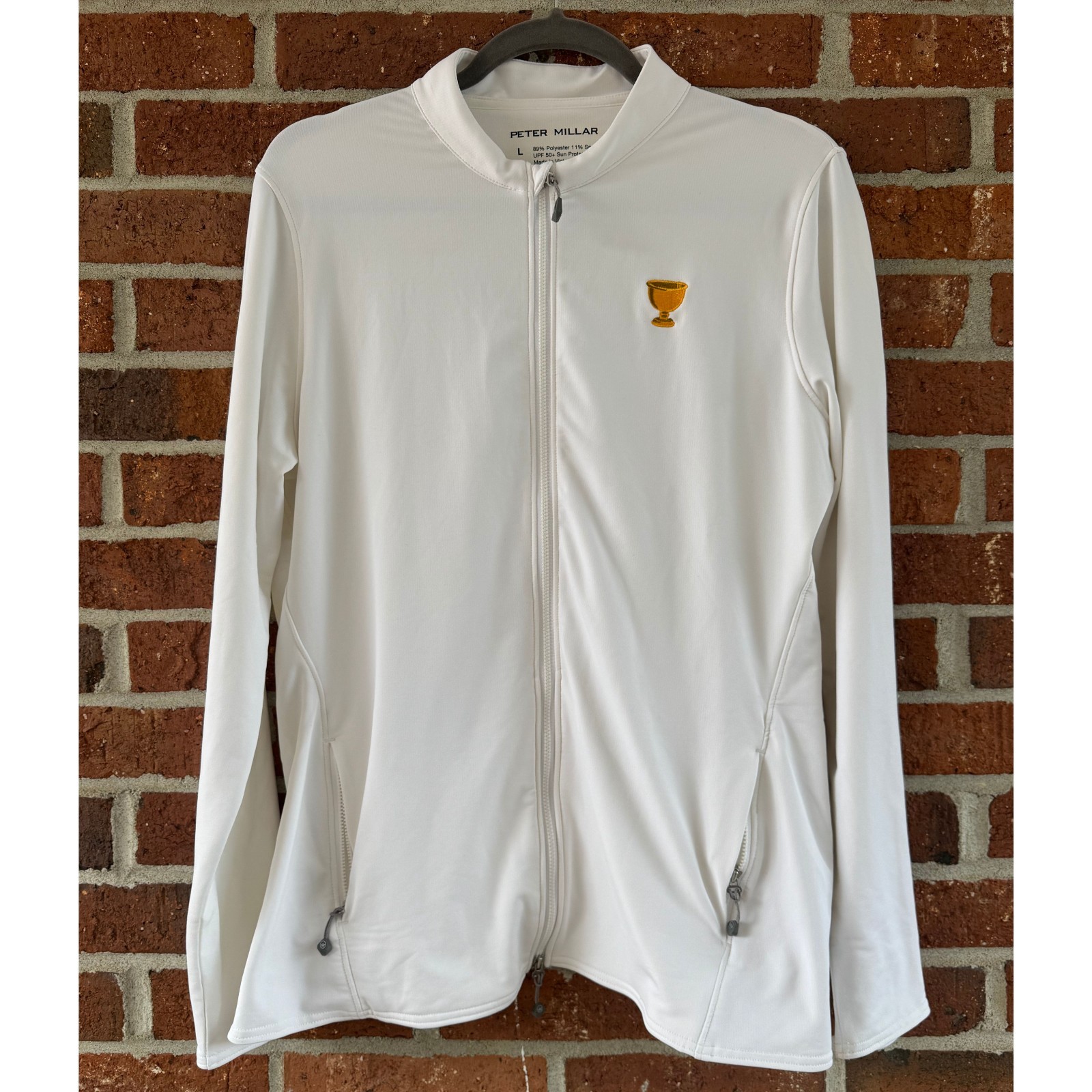 Peter Millar Full Zip Performance Jacket White UP… - image 1