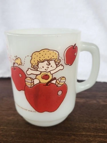 Vintage Anchor Hocking Apple Dumplin' Milk Glass Stacking Coffee Mug