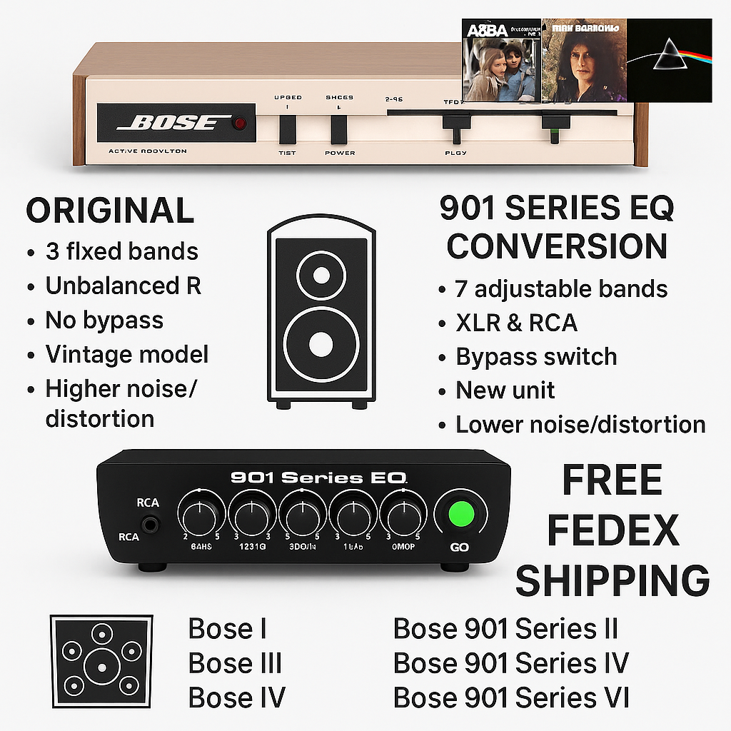 BOSE 901WB イコライザー　動作品 901 Series EQ Conversion – Equalizer for Bose 901 Series I–VI