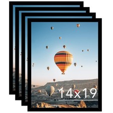 JCJMY 14x19 Black Picture Frame Set of 4, Horizontal/Vertical Wall Display