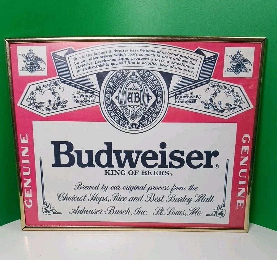 Vintage Budweiser Poster In Collectible Budweiser Signs & Tins for