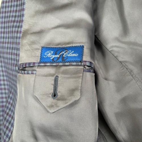 Blazer Tom James Royal classico uomo blu a quadri a quadri due bottoni taglia 46 - Foto 6 di 13
