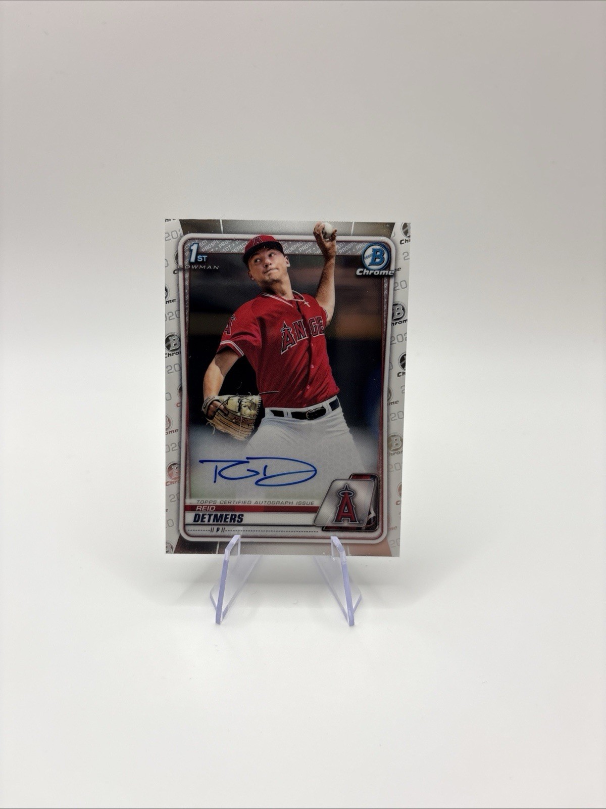 2020 Bowman Chrome REID DETMERS Auto 1st RC #CDA-RD - LA Angels
