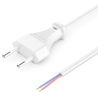 2M Eurokabel Netzkabel Offenes Kabelende Stromkabel Typ C Flacher Euro Stecker