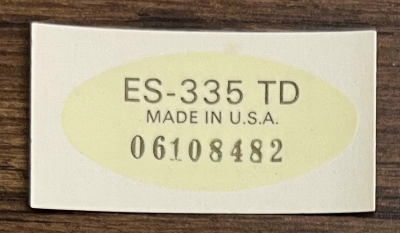 Gibson 335 decal, original New Old Stock waterslide, not repro, guitar parts
