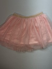 Pink Sparkly Tutu Skirt Gold Glitter Waistband Costume Dance Cospl