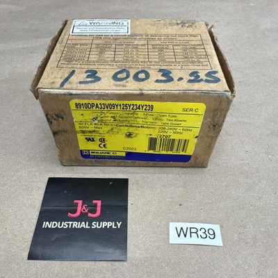 Square D 8910DPA33V09Y125Y234Y239 Definite Purpose Contactor 30A 600V, 240V Coil