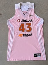 Phoenix Mercury Jersey Large Nakia Sanford Game Worn Pink Breast Cancer Kansas