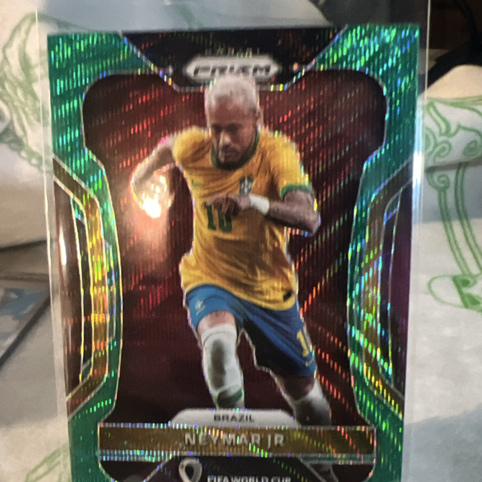 Panini 2022 Prizm FIFA World Cup Qatar Neymar Jr Brazil #32 Green Wave Prizm