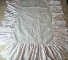CIRCO COTTON RUFFLED CRIB DUST SKIRT 28X52 PINK WHITE STRIPED