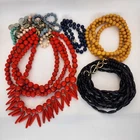 Vintage Beaded Necklace Lot Bold Colors & Mixed Shapes Costume Jewelry