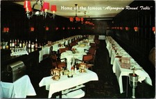 Hotel Algonquin Round Table Dining Room Postcard New York Restaurant and Bar
