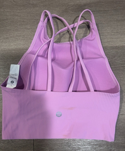 lululemon athletica Purple Ribbed Knit Strappy Crossback Sports Bra 2 (XS)
