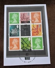 GB 2014 Stamp Pane,  Britain at War,  on Piece, Used ex FDC