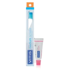 Vitis® Medium Access Toothbrush with 15ml Toothpaste