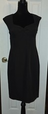 Nine West Black Sheath Dress 6 Sleeveless Twist Front Knot Career Office LBD