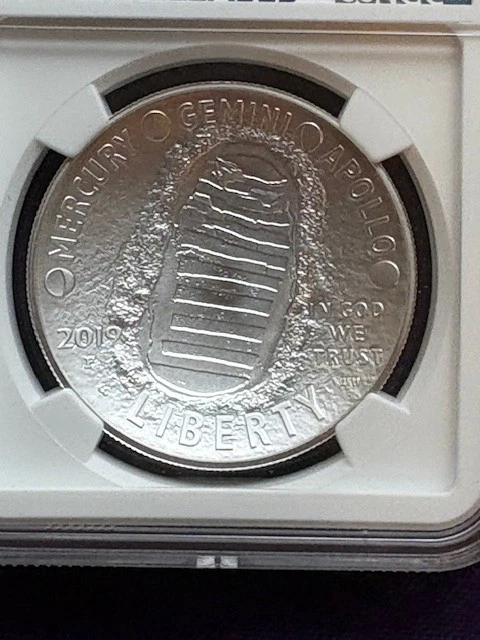 2019-P $1 Silver Commemorative Apollo 11 50th Anniv. NGC MS 70 Early Releases - Image 2 of 4