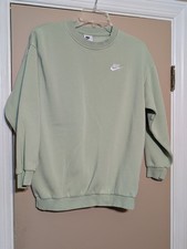 Nike Embroidered Swoosh Crewneck Sweatshirt Pullover Youth Large Light Green